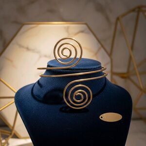 Vintage Gold Swirl Arm Cuff Boho Upper Arm Bracelet